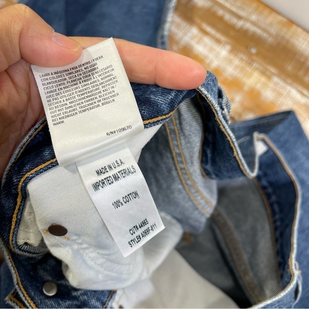 Agolde Womens 90s High Rise Loose Fit Distressed Blue Jeans Psyche Wash Size 27 - Picture 9 of 15